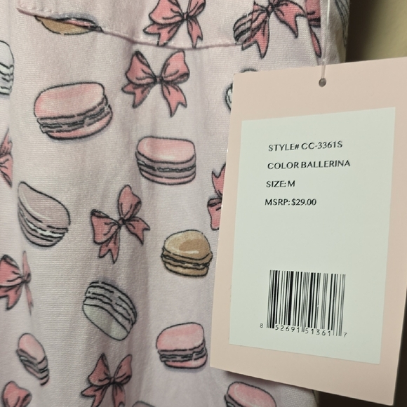 Cozy Couture Macaron Print 2-Piece Pajama Set - Picture 2 of 6
